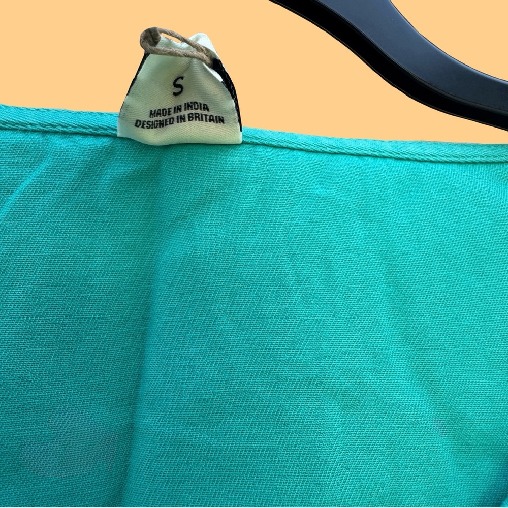 Juni Organic Twill Boilersuit In Turquoise - Picture 4 of 5